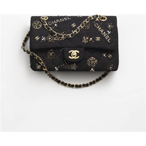 chanel small black caviar|Small classic handbag, Grained calfskin & gold.